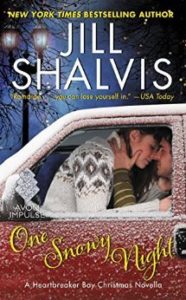 couple in jumpers making out in a snow covered car