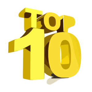 Graphic which says "Top 10" in gold letters