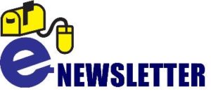 picture of a yellow mailbox and the words E newsletter in blue