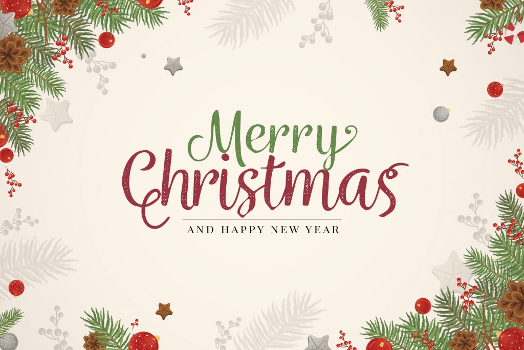 Merry Christmas and happy new year graphic
