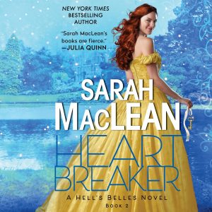 Fairly generic (but pretty) cover of a beautiful red-haired white woman in a gold/yellow ballgown against the backdrop of an outdoor scene all shaded in blue so she stands out even more. (I reckon the model is the same one as is on Lisa Kleypas's Devil's Daughter by the way.)